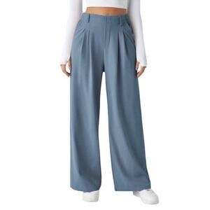 Women's Wide-Leg Blue Pants